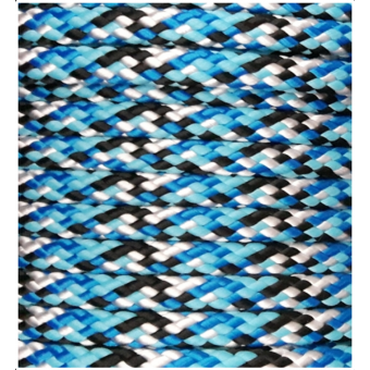 PPM touw 8 mm turquoise/zwart/vlaggenblauw/wit